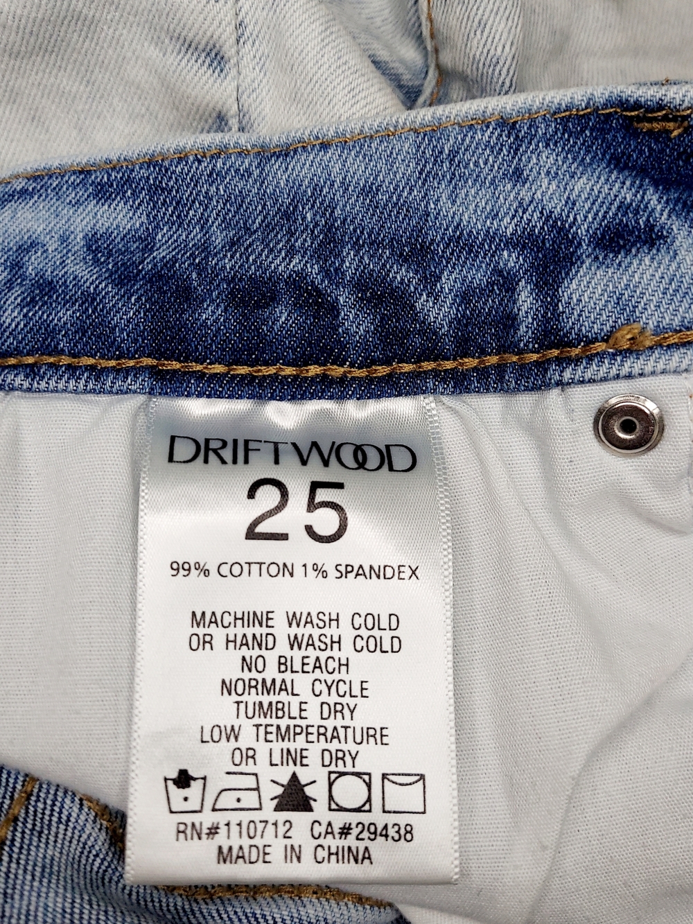 Driftwood Goldie Stardust Highwaisted Distressed Women's Denim Shorts Size W25 - Picture 7 of 10